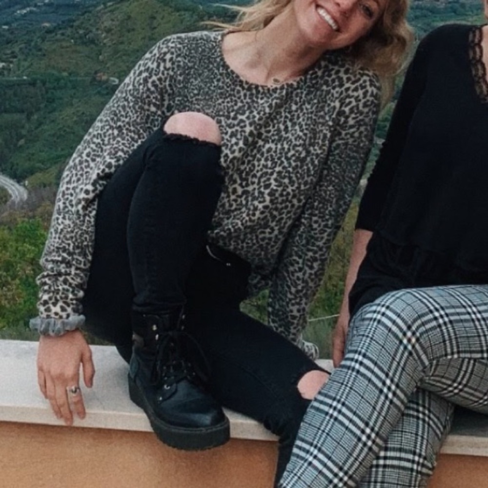 H&M cheetah print sweater